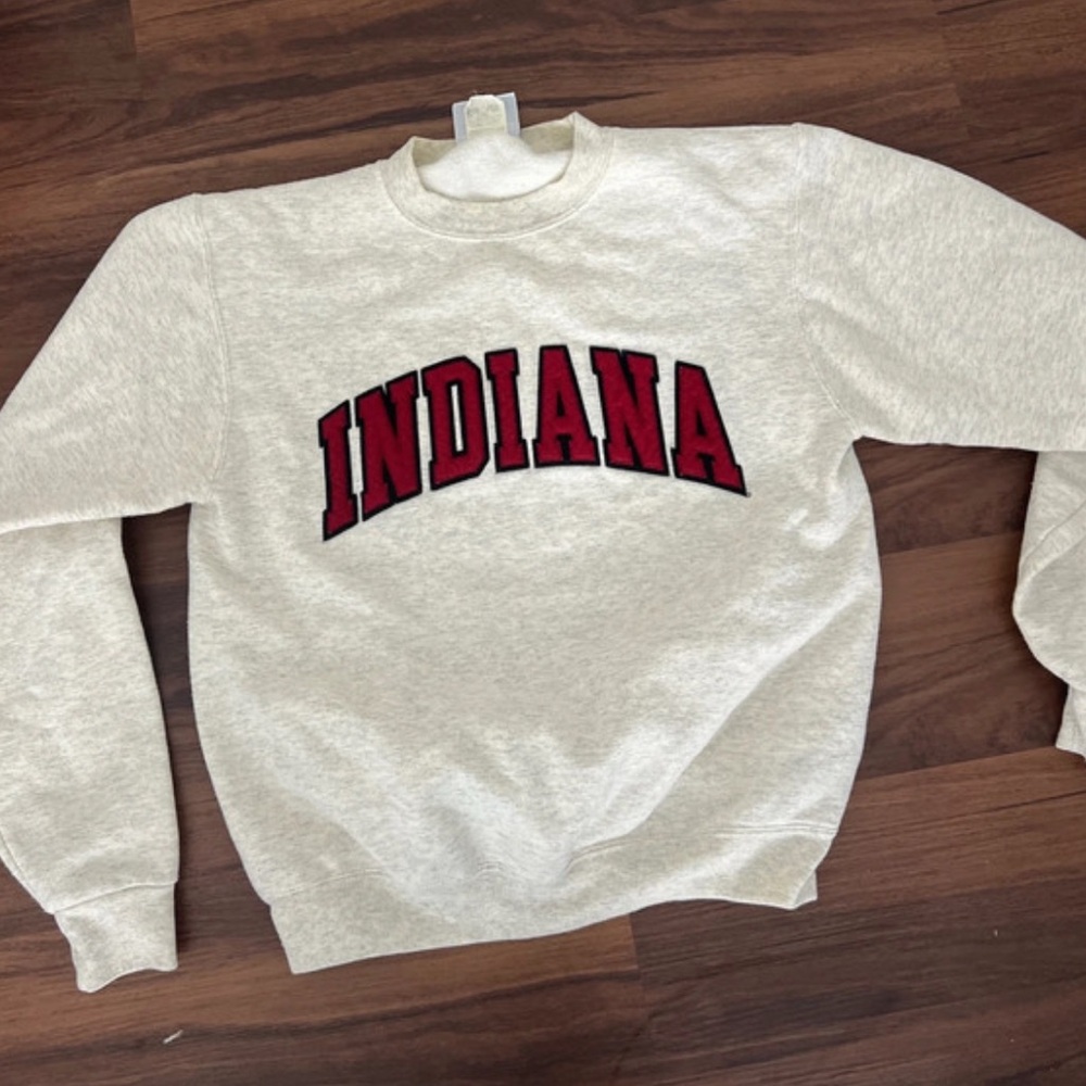 Indiana University Yellow Gray Chamption Crewneck Sweatshirt